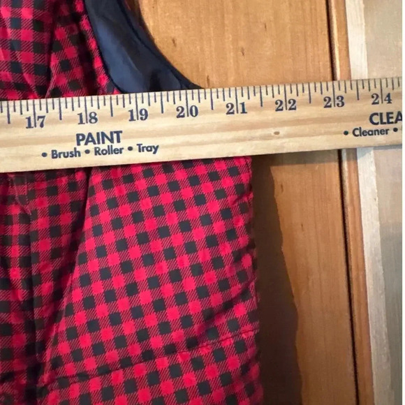 J.Jill Red Black Plaid Down Filled Puffer Vest Casual Warm Layering - Picture 4 of 5